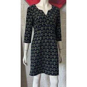 Boden Cord Dress US Size 8  Sheath 3/4 Sleeve Blue Green Purple Peacock $159